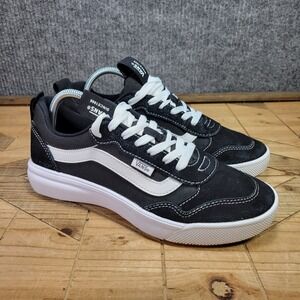 🔥 VANS Range Exp Men's Size 7.5 Low Black/White Trail Hiking Casual Shoes